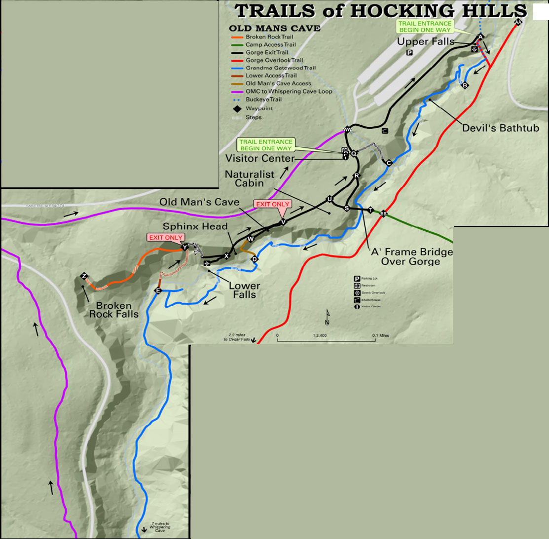 Old Man's Cave Trail Map